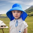 thumbnail image 2 of Kids UPF 50+ Sun Wide Brim Fisherman Hat Adjustable Lightweight Breathable Outdoor Beach Pool Summer Wear, 2 of 9
