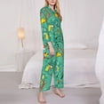 thumbnail image 3 of Goofa Funny Animals in Jungle Printed Women’s 2 Piece Pajama Set Super,Pajamas Women's Long Sleeve Sleepwear Soft Button Down Loungewear Pjs Lounge Set Nightwear-XX-Large, 3 of 9
