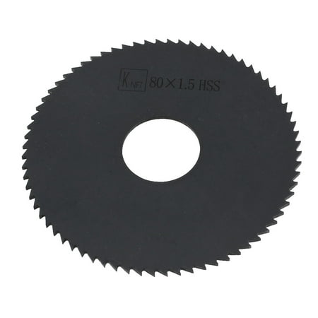 Unique Bargains Unique Bargains 80mm x 1.5mm x 72Teeth Black HSS 16mm Hole Diameter Saw Blade for Carpentry