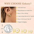 thumbnail image 4 of 3 Pairs 14K Gold Plated Hoop Earrings Set, Hypoallergenic Lightweight Chunky Huggie Hoops for Women, Everyday & Gift Occasions, 4 of 6