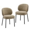 thumbnail image 4 of EOP Upholstered Dining Chairs Set of 2, Mid-Century Modern Dining Room Chairs with Curved Backrest and Metal Legs, Chair Kitchen for Dining Room, Camel, 4 of 11