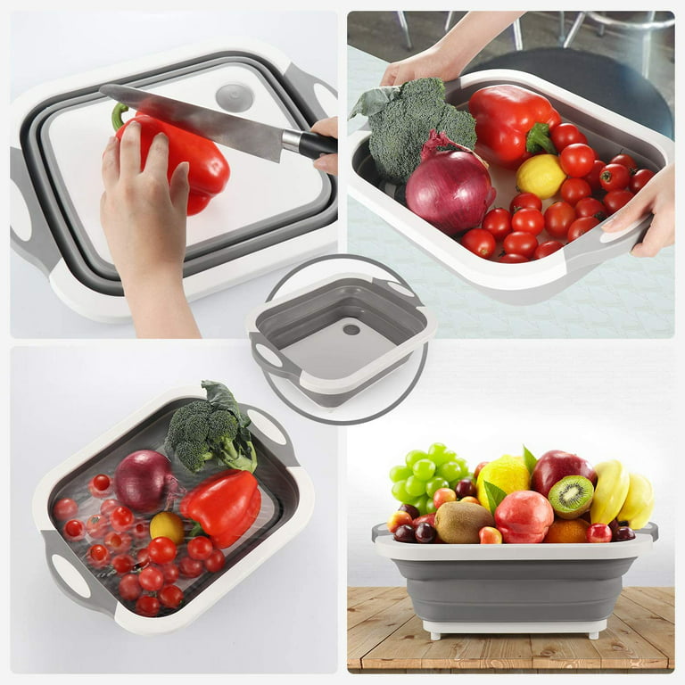 2-in-1 Antibacterial Cutting Board and Wash Basket