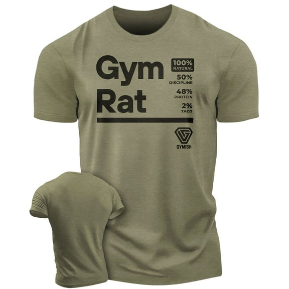 Gymish Gym Rat Workout T-Shirt for Men – Funny Gym Shirt, Men’s Athletic Tee, Lifting T-Shirt, Workout Clothes for Men, Fitness Training Apparel
