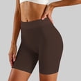 thumbnail image 2 of Xijirk Women Shorts High‑Waist Seamless Ribbed Shorts for Workout and Daily Casual Wear,Brown,XL, 2 of 4