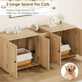thumbnail image 4 of FOLDLIFE Cat Litter Box Enclosure Furniture with Cat Litter Pad and Rattan Door,Hidden Cat Litter Cabinet with Double Cage,Indoor Cat House TV Stand Side Table,Natural, 4 of 7