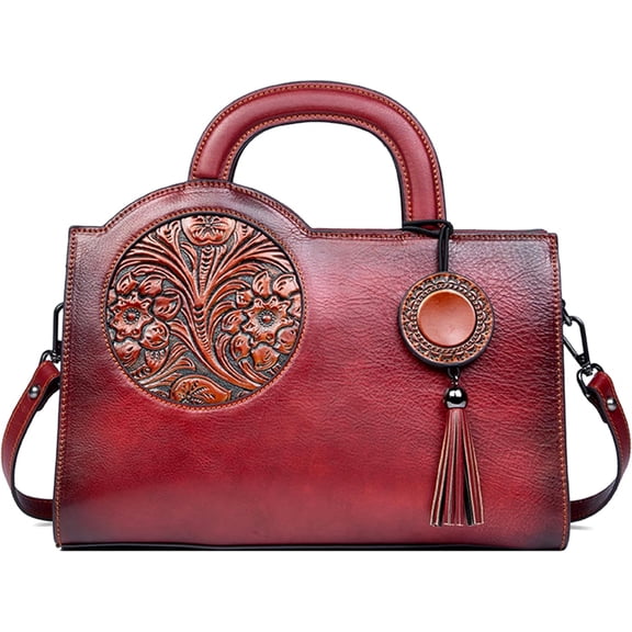 Classics Women's Embossing Design Handbag Genuine Leather Crossbody Shoulder Bag Ladies Zipper Tote Bags Purses