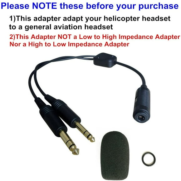 UFQ H-GA Helicopter to General Aviation Headset Adapter adapt your helicopter headset to a general aviation free with super high density sponge O ring which suit for David Clark, Avcomm,ASA and ect on