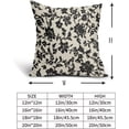 thumbnail image 4 of Black Floral Block Print Pillow Covers 18x18 Set of 2 Vintage Flower Pattern Cream Decorative Throw Pillowcases Outdoor Rustic Farmhouse Square Cushion Cases Decor for Home Couch Sofa Bed, 4 of 7