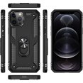 thumbnail image 3 of navor Support de Voiture Universel & Pare-Chocs Militaire Étui Rigide Compatible avec iPhone 12 Pro Max 6.7 Pouces, Support de Voiture Anneau TPU Antichoc Protection Complète en Silicone Antidérapant [Noir], 3 of 8