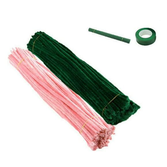 1 Set Pipe Cleaners Crafts Flexible Bendable Wire Colorful Chenille Stems DIY Tulip Bouquet Making Kit Kids Girl DIY Flower Art Project Craft Supplies Birthday Gift