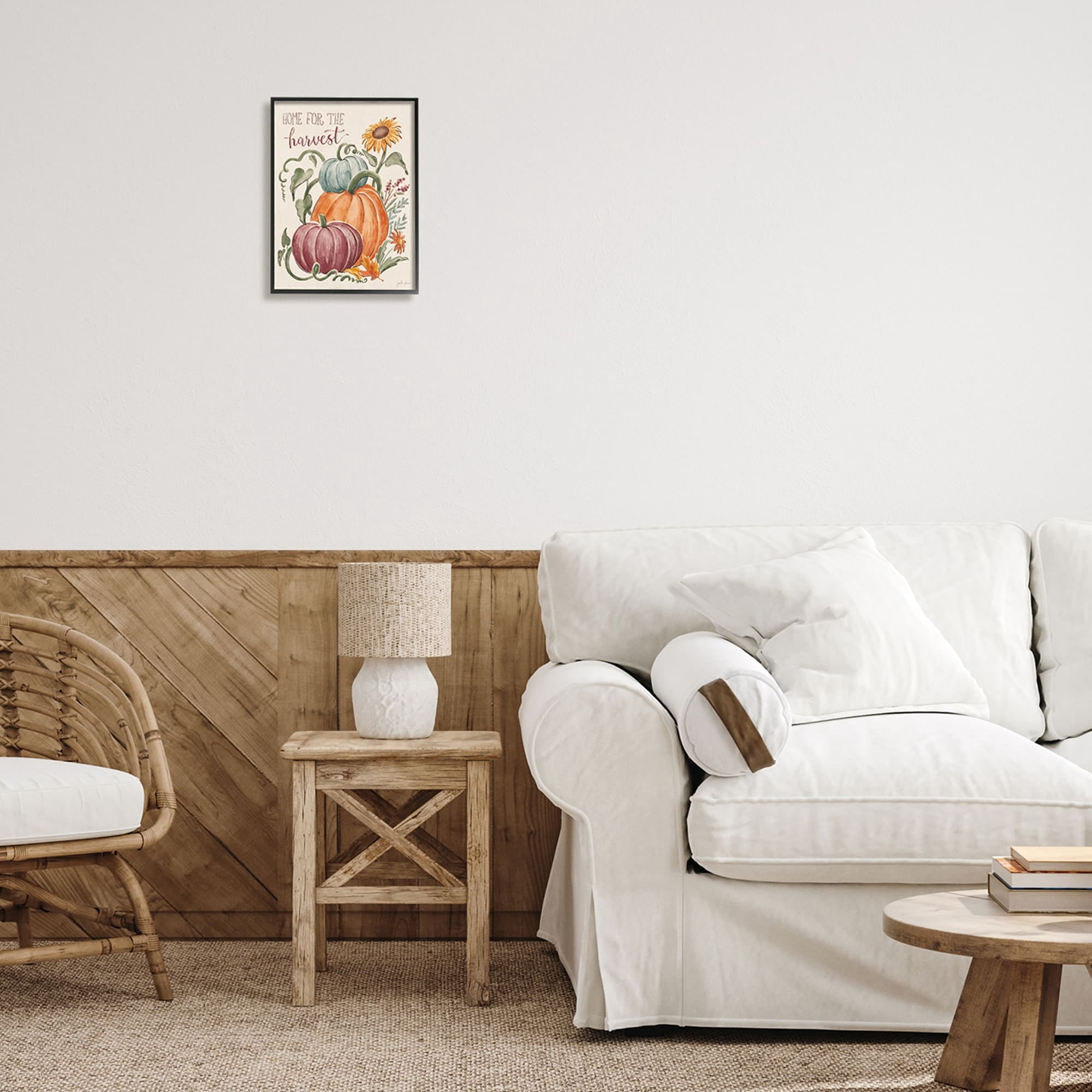 Home For Harvest Cozy Autumnal Plants Botanical Flowers Botanical & Floral Painting Framed Art Print Wall Art
