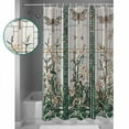 thumbnail image 4 of Vintage Dragonfly Waterproof Fabric Shower Curtain, Pastoral Botanical Teal Spring Summer Shower Curtain for Bathroom Curtains Bathtubs Hotel Washable Shower Curtains with 12 Hooks Extra Long 72x84, 4 of 6