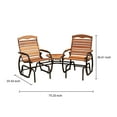 thumbnail image 6 of Jack-Post Hardwood Outdoor Gliding Tete-a-Tete Chairs in Bronze Frame, 6 of 7