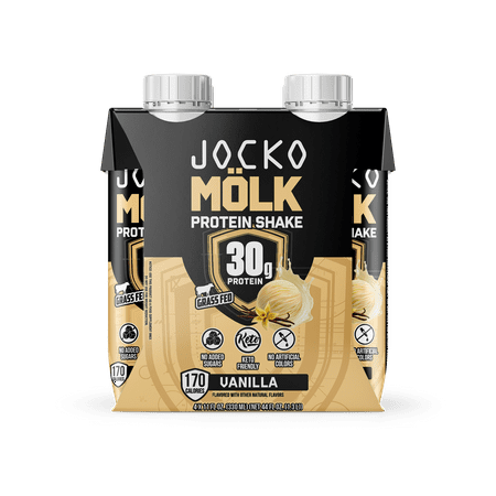 Jocko Fuel Protein Shake, Vanilla, 11oz, 4 Count, 30g Protein
