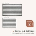 thumbnail image 5 of Ombre Chenille Bathroom Rugs Set 2 Piece 17"x24"+20"x32", Striped Soft Bath Mat for Bathroom Floor, Non Slip Bath Rug Sets Washable Quick Dry Shower Mats, Grey and White, 5 of 6