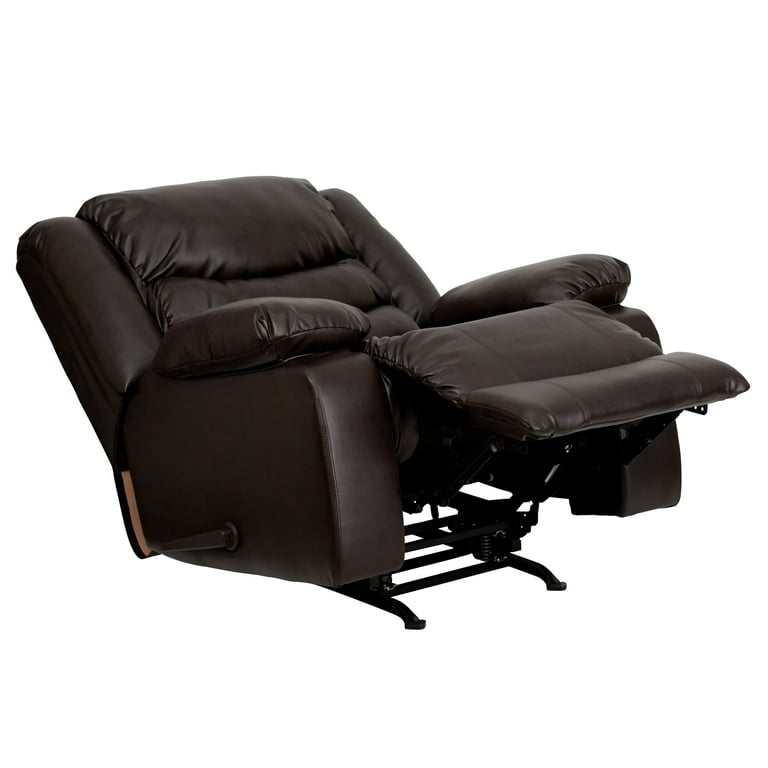 Lancaster Home Plush LeatherSoft Lever Rocker Recliner with Padded