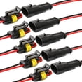 thumbnail image 1 of Conector a prueba de agua, conectores de cable eléctrico autoblocantes de 2 puntas con cable marino de 16 Awg para automóviles, camiones, barcos y otras conexiones de cables. (paquete de 5), 1 of 4