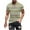 *Green, variant on T-shirts for Men Plus Size under $5 Short Sleeved Stripe Printed Round Neck Top Blouses Army Green L