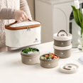 thumbnail image 5 of Lunch Box Portable Insulated Lunch Container Set Stackable Bento Stainless Steel Lunch Container, 5 of 5