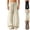 Khaki, variant on Mens Cotton Linen Wide Leg Sweatpants Drawstring Waist Baggy Casual Lightweight Pants Black L