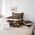 thumbnail image 5 of Homewish Fashion Leopard Print Twin Bedding Sets 7-Piece for Men, Cheetah Animal Bedding Comforter Set, Chic Brown Polkadots Reversible Sheet Sets, Super Cozy Room Decor, 5 of 7