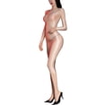 thumbnail image 4 of Vestido extremadamente sexy para mujer, lencería, ropa de dormir, lencería de manga larga, cuello redondo, vestidos por debajo de la rodilla, vestido ajustado transparente brillante, 4 of 5