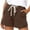 Khaki, variant on Plus Size Shorts Sevevn Womens Plus Size Drawstring Casual Elastic Waist Pocket Loose Solid Shorts Pants