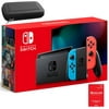 Nintendo Switch with Neon Blue and Neon Red Joy-Con - 6.2" Touchscreen LCD Display - 32GB Internal Storage, 802.11AC WiFi, Type-C - Carrying_Case， Bluetooth 4.1 - online family memberships 12 months