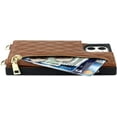 thumbnail image 5 of Crossbody Phone Case for iPhone 11 with Card Holder Slot,iPhone 11 Magnetic Purse Case with Lanyard Strap for Women Men,PU Leather Zipper Lattice Pattern Travel Case 6.1 Inch (Brown), 5 of 14