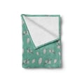 thumbnail image 2 of Pine Cone Soft Flannel Fleece Blanket, Forest Spruce Tree Fir Conifers on Pastel Retro Striped Backdrop Hand Drawn, Cozy Plush for Indoor and Outdoor Use, 50" x 60", White Sea Green, by Ambesonne, 2 of 6