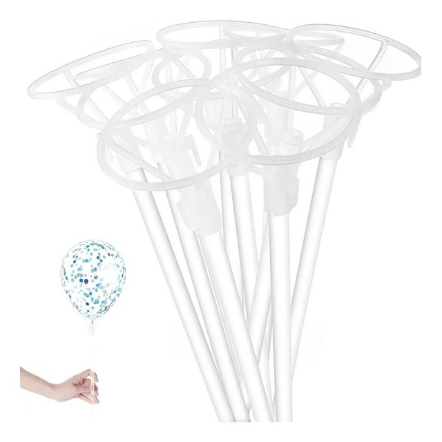 200 Popotes Porta para Globo Burbuja Luz Led 18" en adelante C/Base
