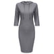 thumbnail image 1 of Vestido con Capucha YONGSHENG Gris Mujer Otoño Mangas 3/4 Midi Color Sólido Simple Bolsillo Canguro Slim Fit Hasta La Rodilla Talla XS, 1 of 5