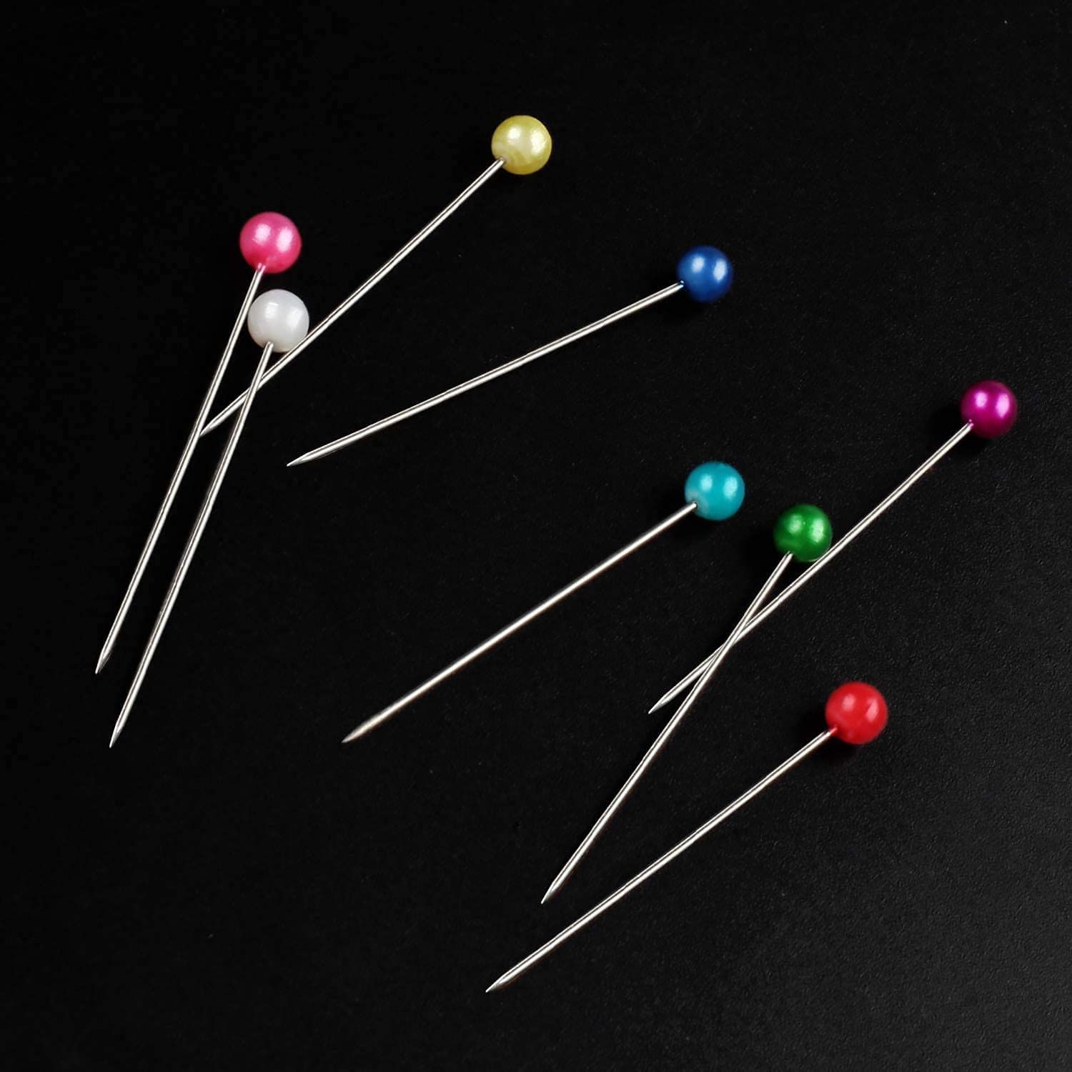 Happon Sewing Pins Pack of 250 with 3mm Multicolor Glass Heads, 1.5 inch  Straight Pins with Sharp Pointed Tip for Sewing, Dressmaking, Quilting &  DIY Projects 