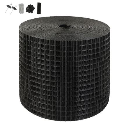 6 ft x 100 ft Solar Panel Critter Barrier Roll with 60 Aluminum Fasteners, 1/2 Inch Mesh Wire Netting for Pest Protection, Rust-Resistant PVC Coated