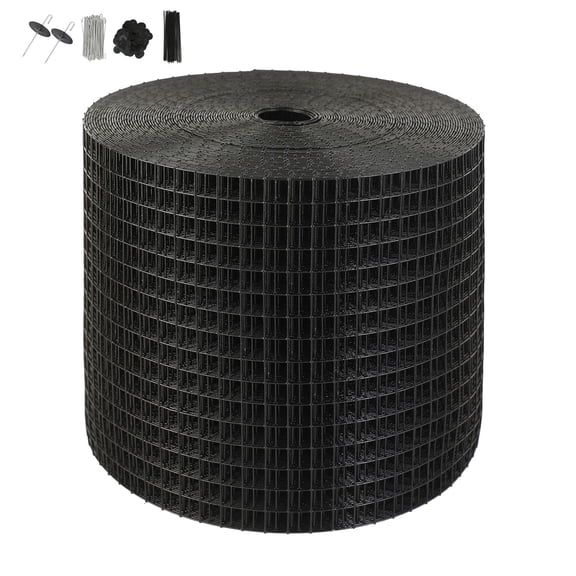 6 ft x 100 ft Solar Panel Critter Barrier Roll with 60 Aluminum Fasteners, 1/2 Inch Mesh Wire Netting for Pest Protection, Rust-Resistant PVC Coated