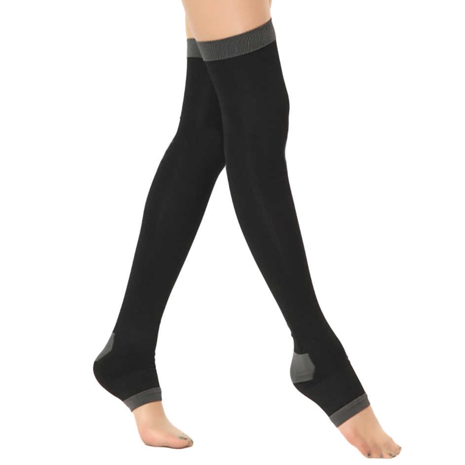 Beaut Women's Overnight Compression Thigh Highs for Sliming and Support, One Pair, Black