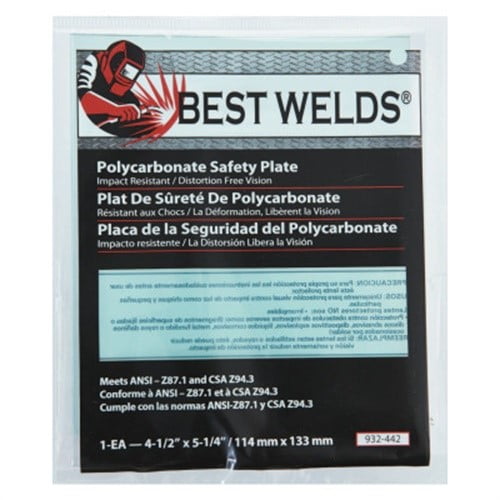 Best Welds Safety Plate, 4-1/2 in x 5-1/4 in, Polycarbonate, Clear 12 Pack