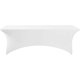 thumbnail image 2 of Paquete de 2 fundas de mesa de LICRA para mesa de 6 pies, mantel elástico ajustable Universal para fiestas, banquetes, bodas y eventos, color blanco, 2 of 5