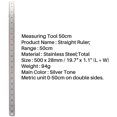thumbnail image 3 of double side scale Stainless steel straight ruler measuring tool 50cm, 3 of 5