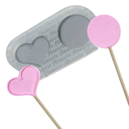 

Heart Lollipop + Round Lollipop Ø 1.38 2-Cavity Silicone Mold
