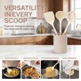 thumbnail image 2 of REGALWOVEN Cooking Utensil Set, Silicone Color-blocked Round Holes Kitchen Utensils with Silicone Brownish Yellow E 3, 2 of 5
