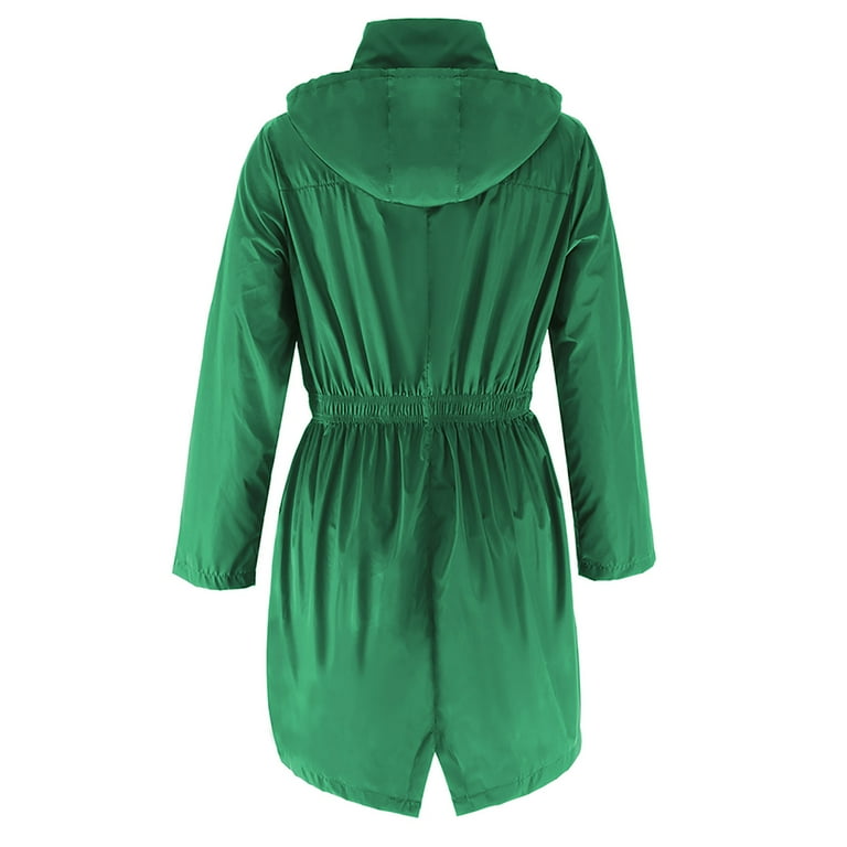 Green women's jacket outlet with hood