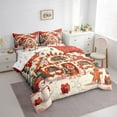 thumbnail image 3 of jejeloiu Marry Xmas Twin Bedding Sets 7-Piece,Christmas Theme Bedding Comforter Set,Snowman Gifts Sheet Sets,Lightweight Room Decorative Reversible, 3 of 8