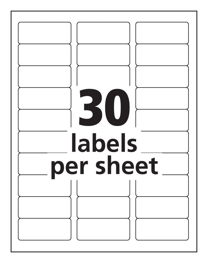 21211 Inkjet Address Labels - 211 x 21-21/21" - White - 7210 ct. pack of 21,  PRINTER TYPE Inkjet By Avery With 1 X 2 5 8 Label Template
