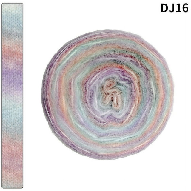 Nvzi Hilo de 100 g, hilo acrílico al 58 % para crochet, kit de crochet que cambia de color suavemente, hilo grande, L