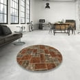 thumbnail image 3 of Ahgly Company Indoor Square Abstract Dark Almond Brown Abstract Area Rugs, 6' Square, 3 of 6