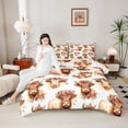 thumbnail image 3 of Erosebridal Kawaii Highland Cattle Twin Comforter Sets,Brown Farm Animals Bedding Set For Adult, Reversible 2pcs, 3 of 7