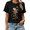 Black, variant on Retro Frog Riding High Wheel Bicycle Graphic Tees Womens T shirt Black/White S-5XL Shirts Casual Steampunk Tops