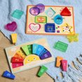 thumbnail image 4 of Battat Puzzle Pals Duo Wooden Colors, Shapes, and Feelings Puzzles Set for 18 Months +, 4 of 10