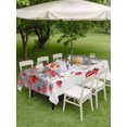 thumbnail image 3 of Outdoor Tablecloth with Umbrella Hole and Zipper, Grey Snowman Christmas Rectangle Table Cloth 52x70 Inch Waterproof Tablecloth, Xmas Balls Snowflake Picnic Table Cover for Patio Camping, 3 of 7